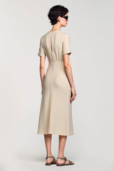 Einfaches Aprikose Hülle Zweiteiliges Hochzeitsgastkleid